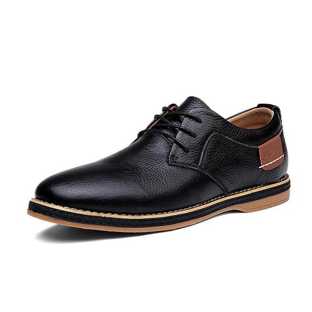 Genuine Leather Brogue Lace Up Casual Shoes