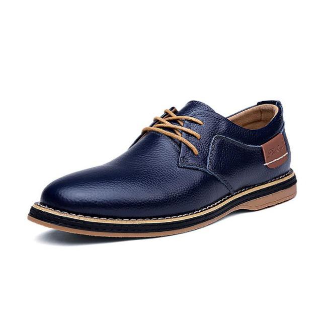 Genuine Leather Brogue Lace Up Casual Shoes