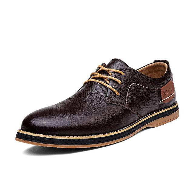 Genuine Leather Brogue Lace Up Casual Shoes