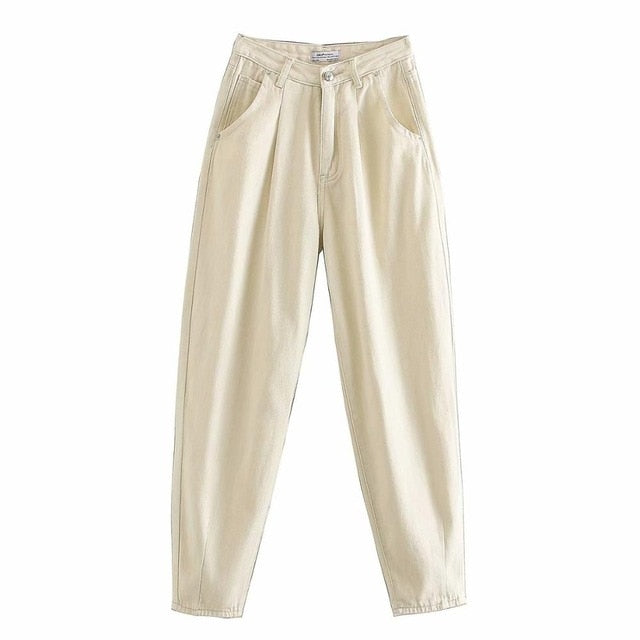 Full Length Solid Pattern Denim Pant