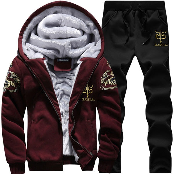 Winter Inner Wool Casual Warm Suit for Men