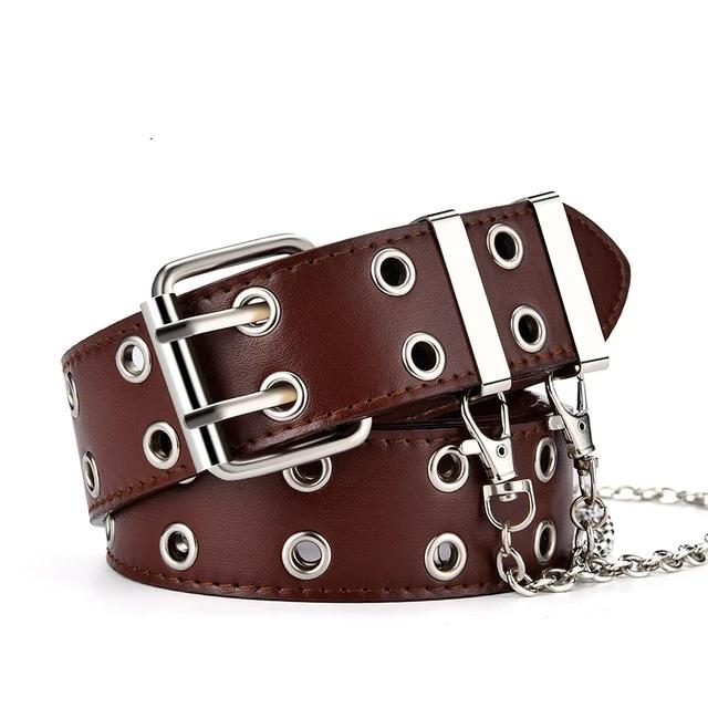 Genuine Leather New Punk style Pin Buckle Belt