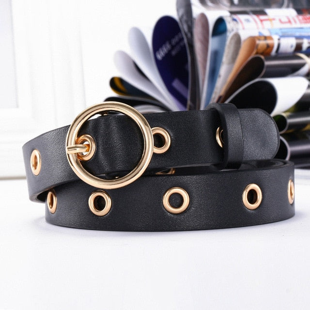 Genuine Leather New Punk style Pin Buckle Belt