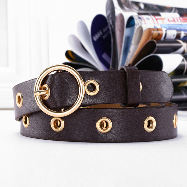Genuine Leather New Punk style Pin Buckle Belt