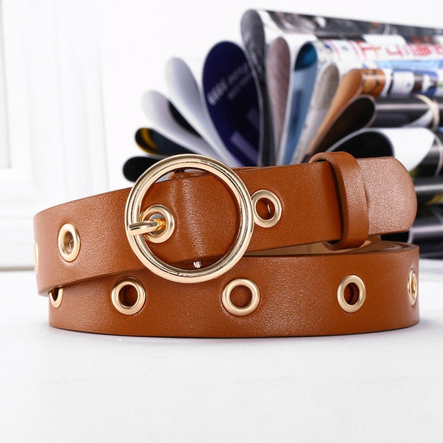 Genuine Leather New Punk style Pin Buckle Belt