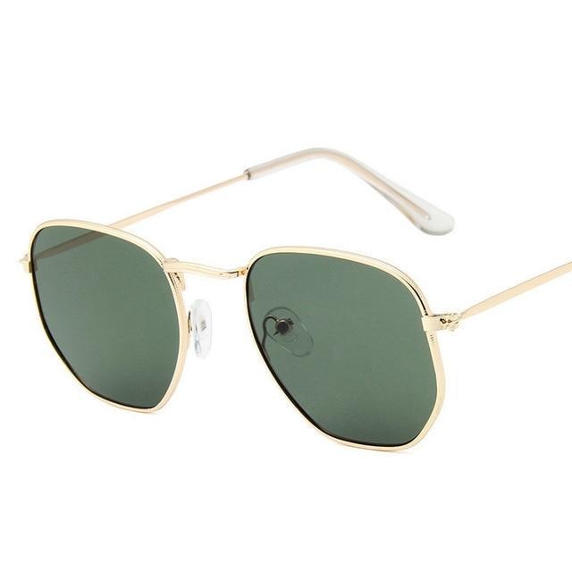 Vintage Metal Frame Polygon Sunglasses