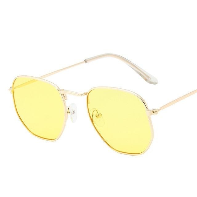 Vintage Metal Frame Polygon Sunglasses