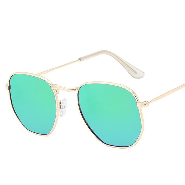 Vintage Metal Frame Polygon Sunglasses