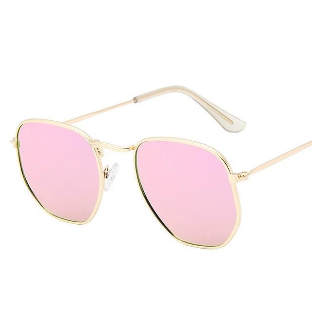 Vintage Metal Frame Polygon Sunglasses