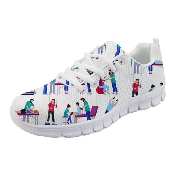 Cartoon Printed Breath Mesh Flat Shoes