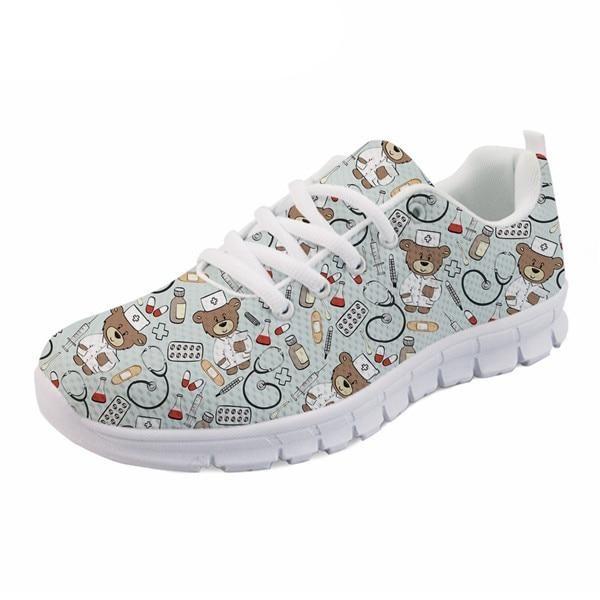 Cartoon Printed Breath Mesh Flat Shoes