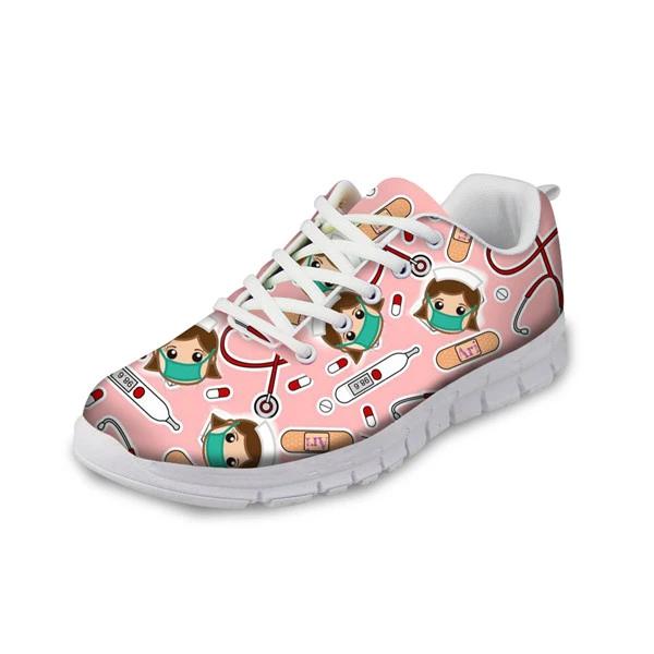 Cartoon Printed Breath Mesh Flat Shoes