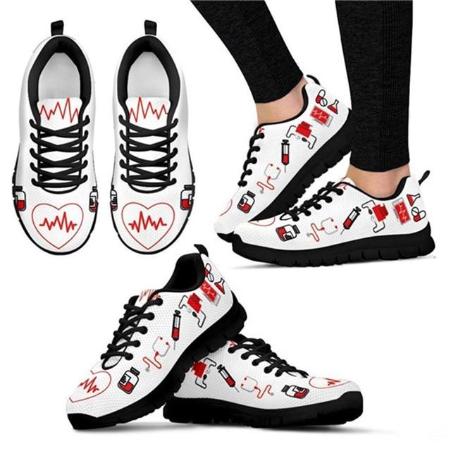 Cartoon Printed Breath Mesh Flat Shoes