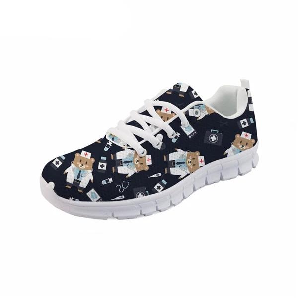 Cartoon Printed Breath Mesh Flat Shoes