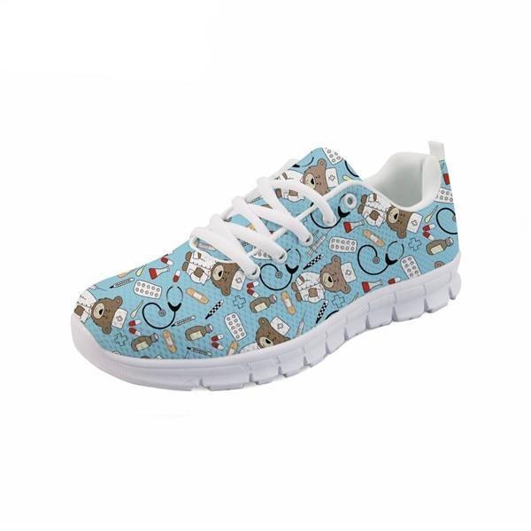 Cartoon Printed Breath Mesh Flat Shoes