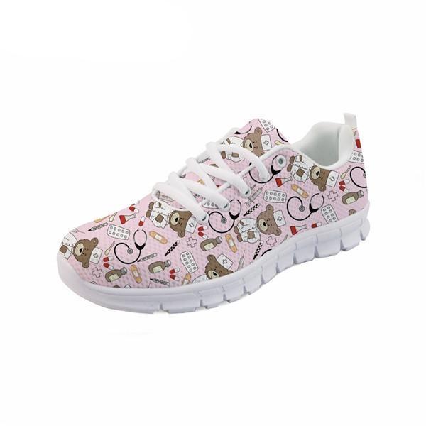 Cartoon Printed Breath Mesh Flat Shoes
