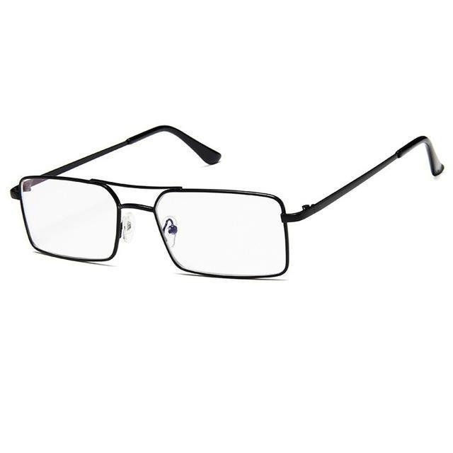 Alloy Metal Small Frame Clear Double Bridge Square Sunglasses