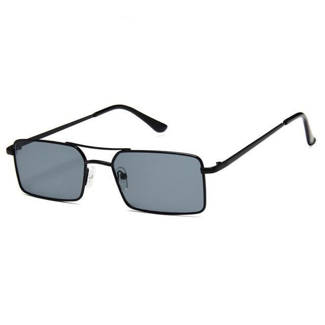 Alloy Metal Small Frame Clear Double Bridge Square Sunglasses