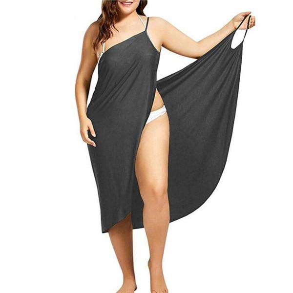 Solid Color Sling Sleeve Towel Dress