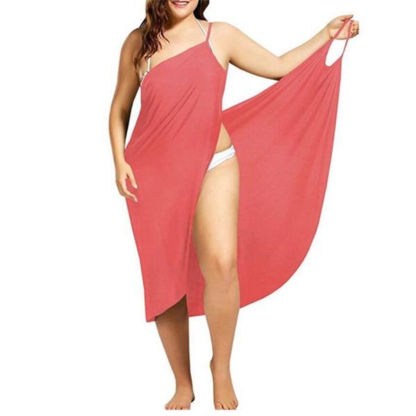 Solid Color Sling Sleeve Towel Dress