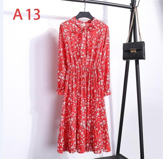 A-Line Polka Dot Vintage Long Sleeve Dress
