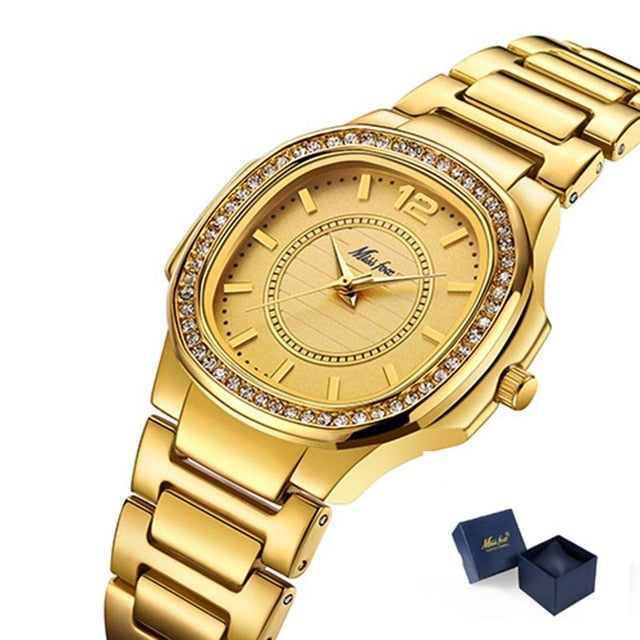 Diamond Quartz Gold Wrist Watch