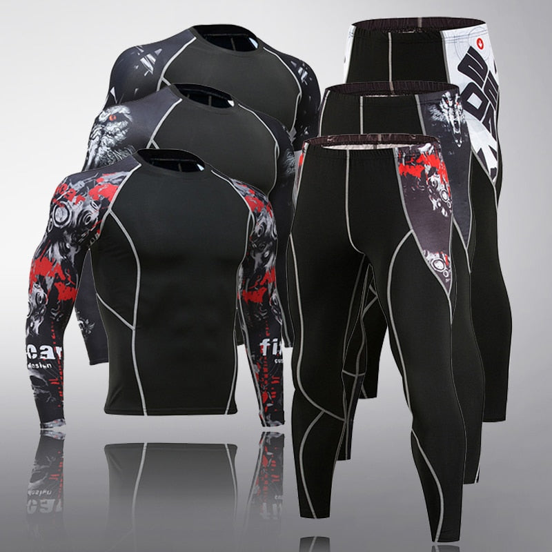 Men's Thermal Long Sleeve Elastic Track and Field Running Wear