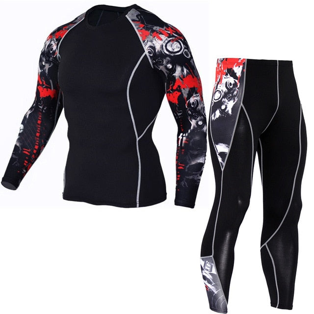 Men's Thermal Long Sleeve Elastic Track and Field Running Wear