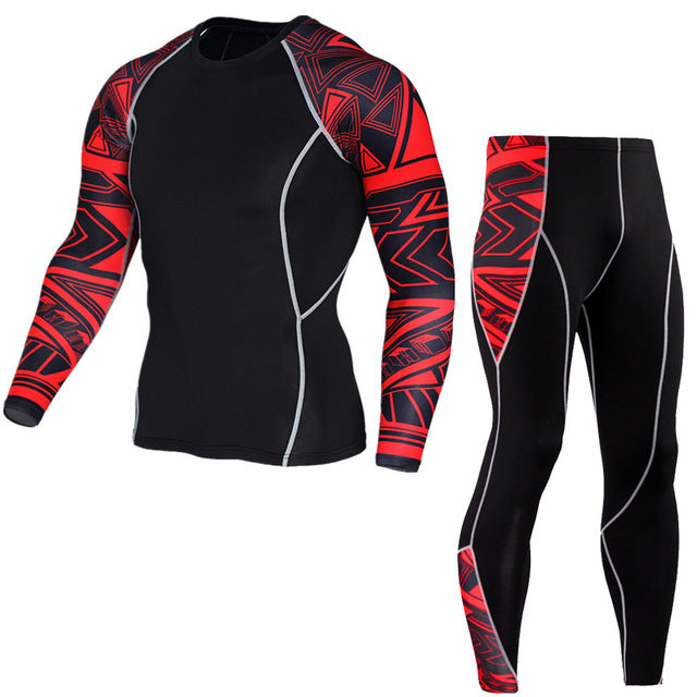 Men's Thermal Long Sleeve Elastic Track and Field Running Wear