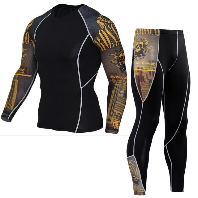Men's Thermal Long Sleeve Elastic Track and Field Running Wear