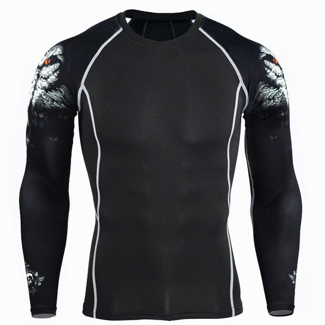 Men's Thermal Long Sleeve Elastic Track and Field Running Wear