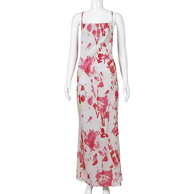 Lace Up Long Midi Sleeveless Backless Party Dress