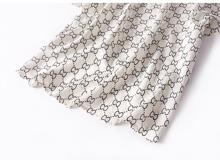 SILK CREPE Letter Print Short Sleeved Casual Knit O neck T shirt - Stylesma