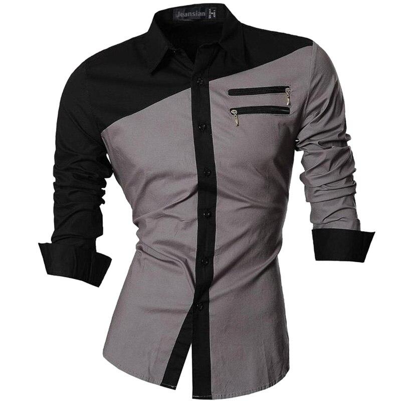 Men's Casual Slim fit Long Sleeve Shirt