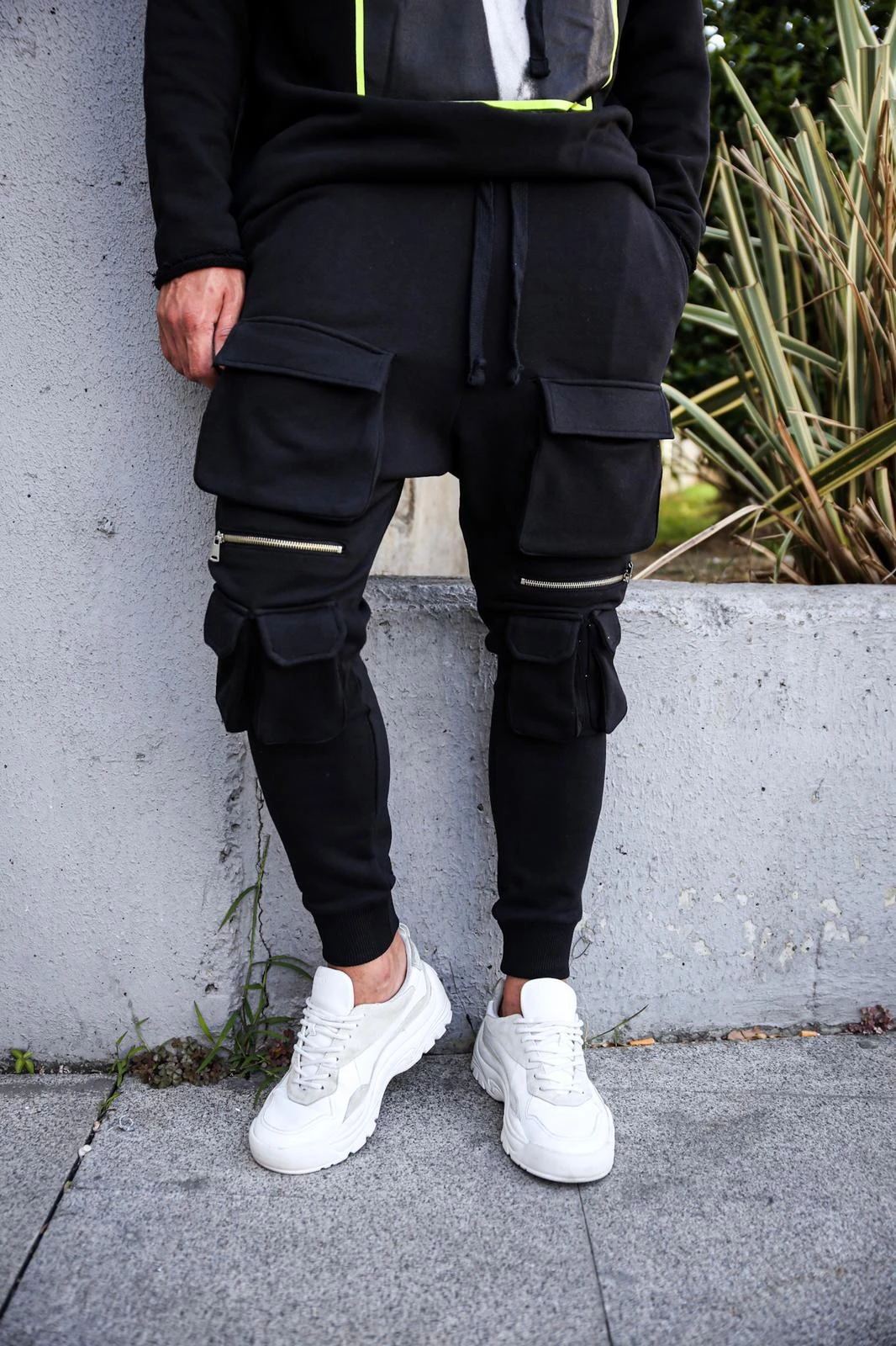 Solid Color Cotton Pencil Pants