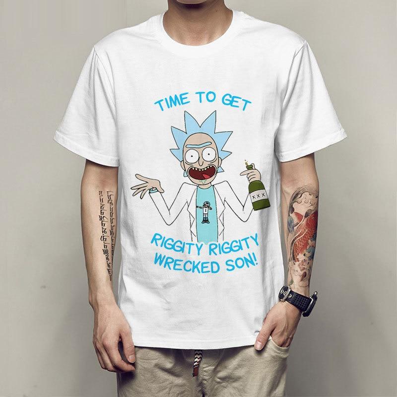 Crewneck Loose Rick and Morty Printed Casual T-shirt