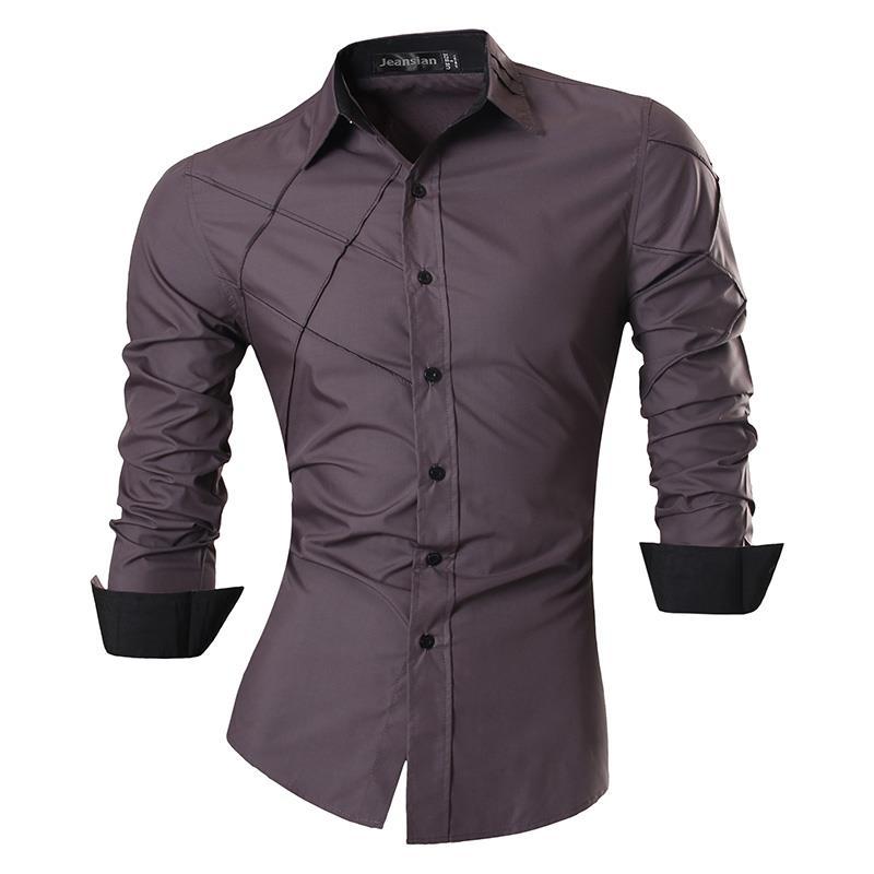 Men's Casual Slim fit Long Sleeve Shirt