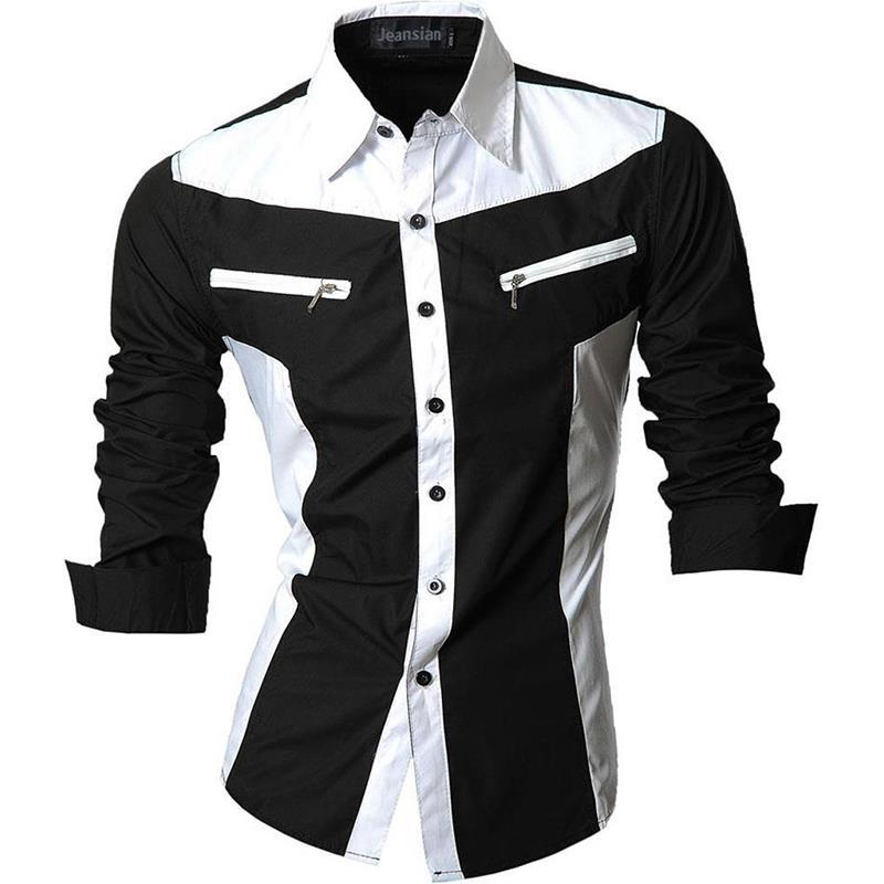 Men's Casual Slim fit Long Sleeve Shirt