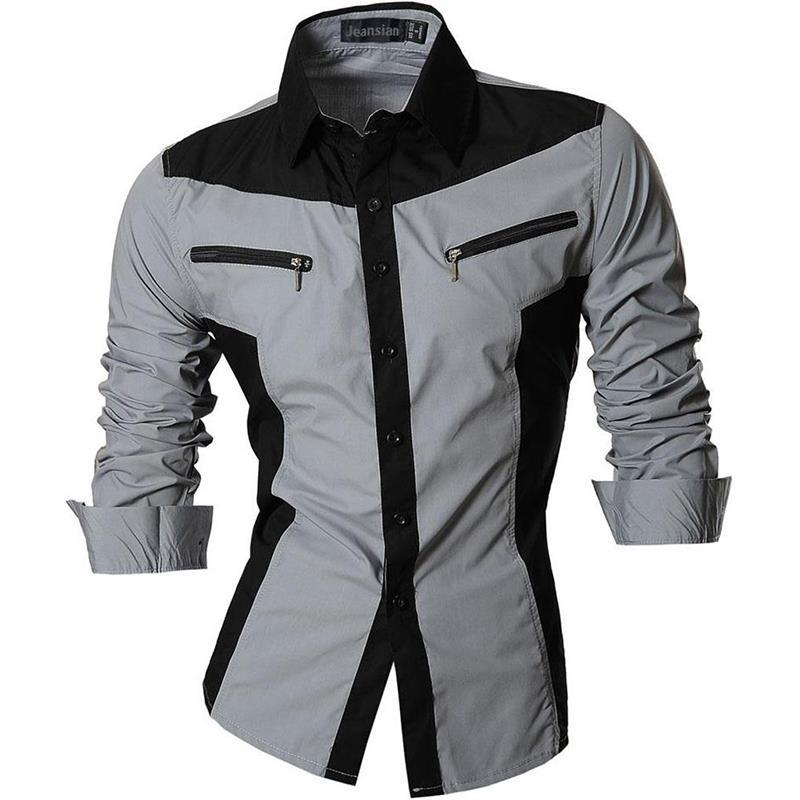 Men's Casual Slim fit Long Sleeve Shirt