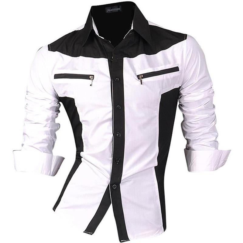 Men's Casual Slim fit Long Sleeve Shirt