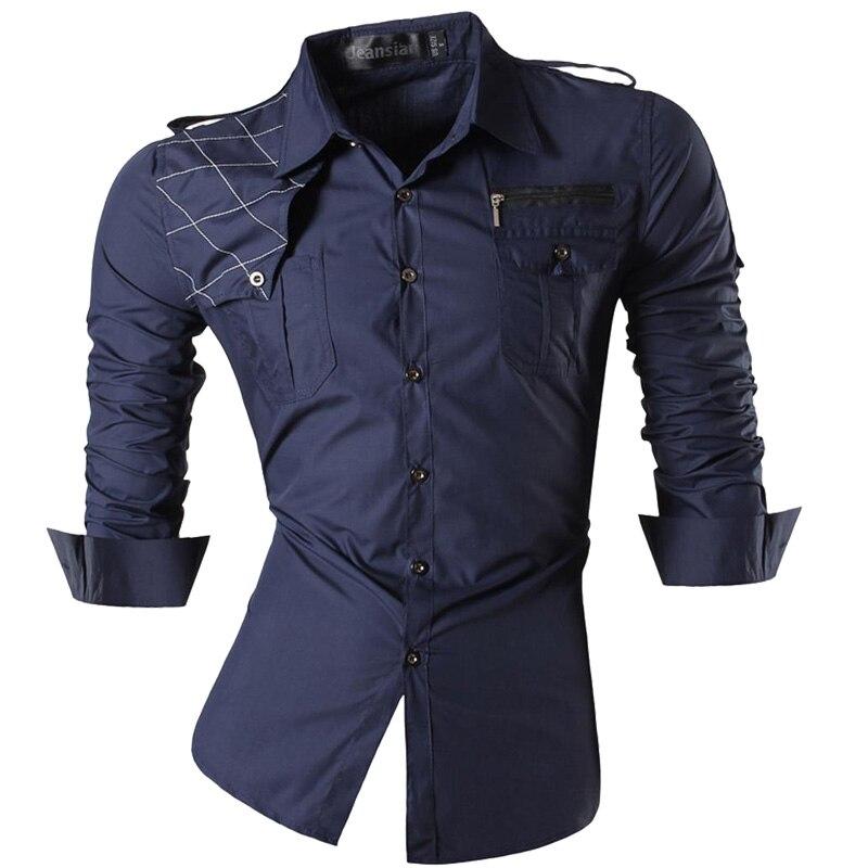 Men's Casual Slim fit Long Sleeve Shirt