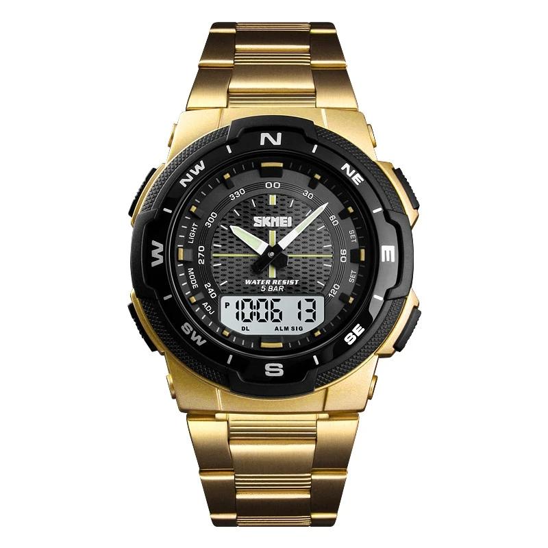 Stainless Steel Strap Stopwatch Chronograph Waterproof Wrist Watch