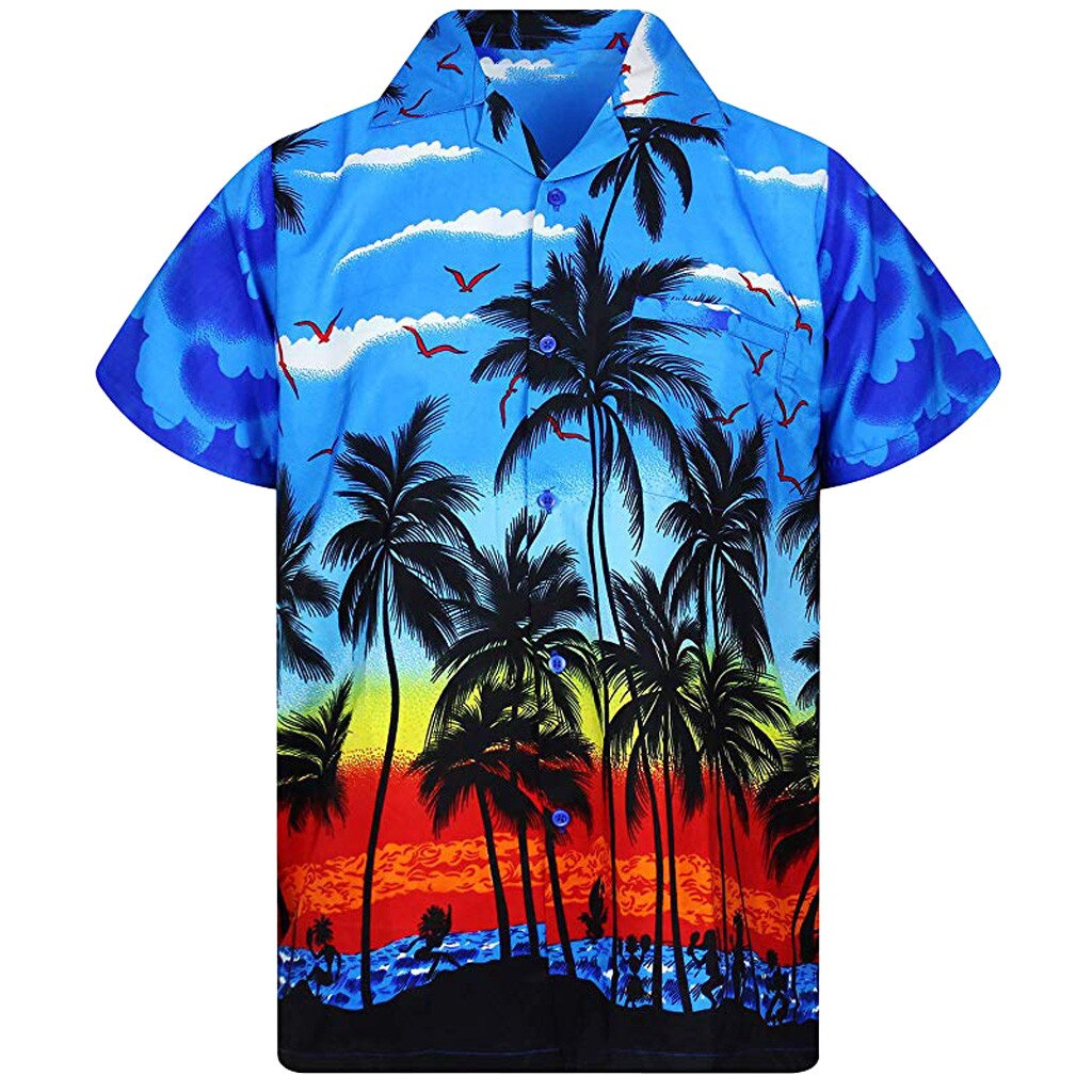 Hawaii Print Beach Short Sleeve Quick Dry Top