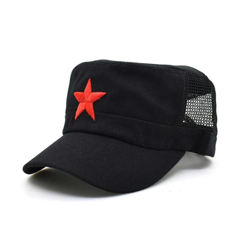 Flat Top Air Mesh Military Red Star Army Cap