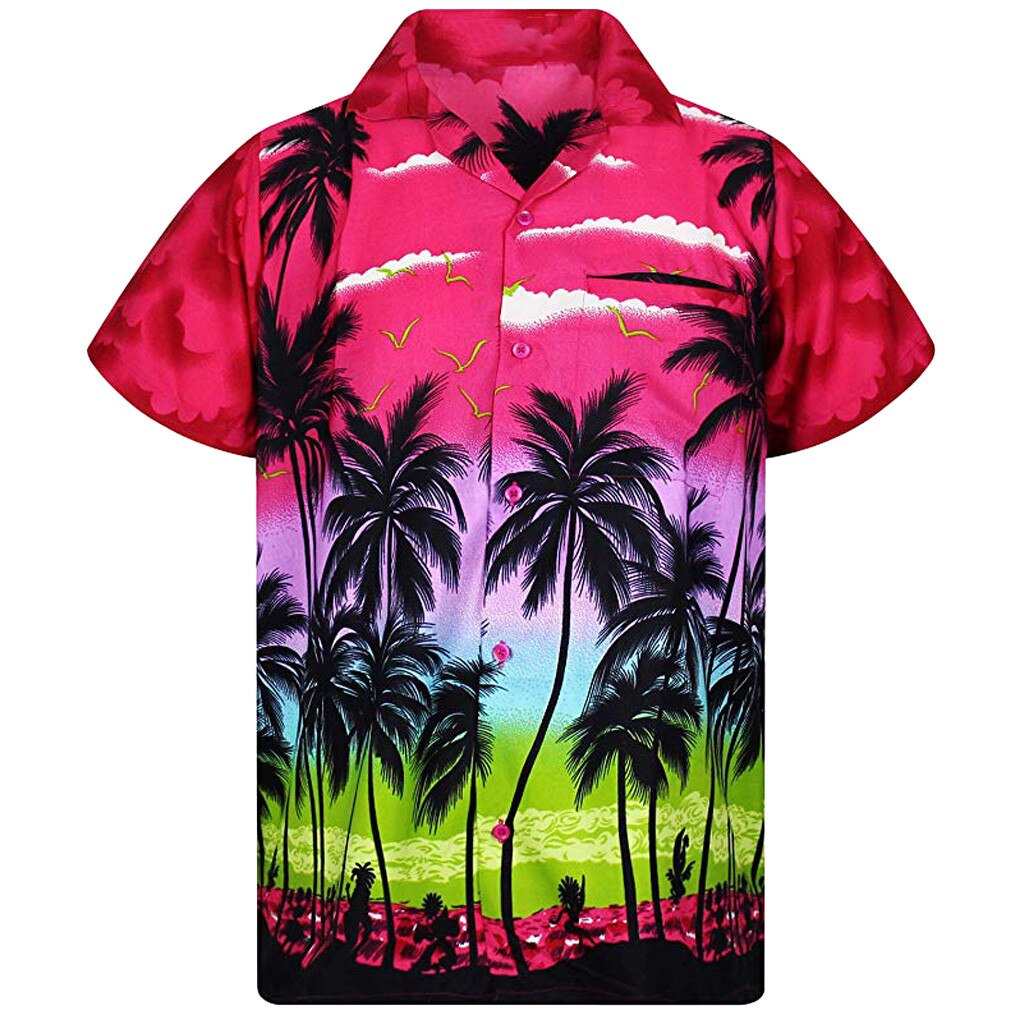 Hawaii Print Beach Short Sleeve Quick Dry Top