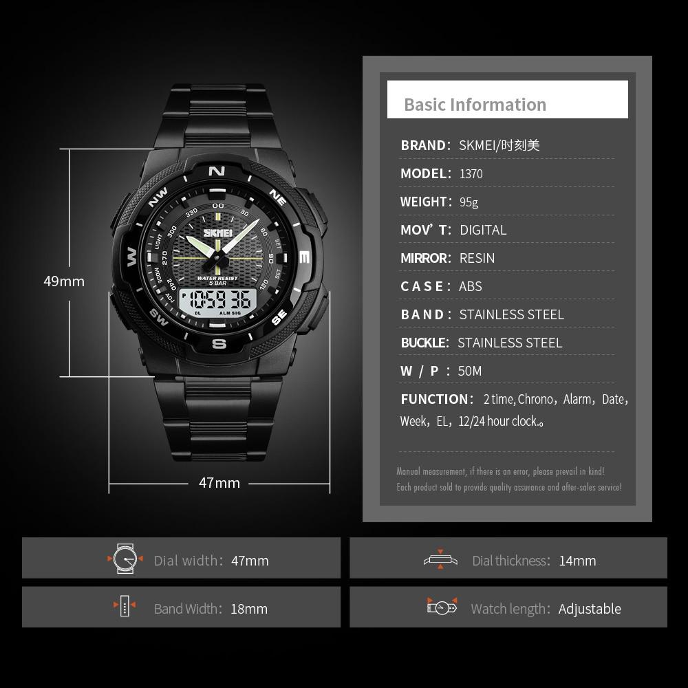 Stainless Steel Strap Stopwatch Chronograph Waterproof Wrist Watch