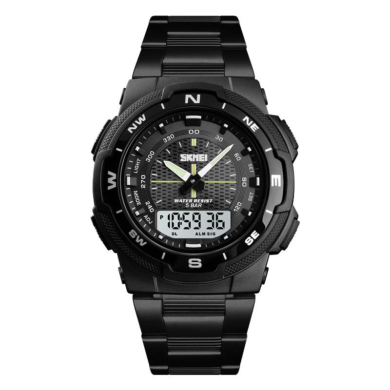 Stainless Steel Strap Stopwatch Chronograph Waterproof Wrist Watch