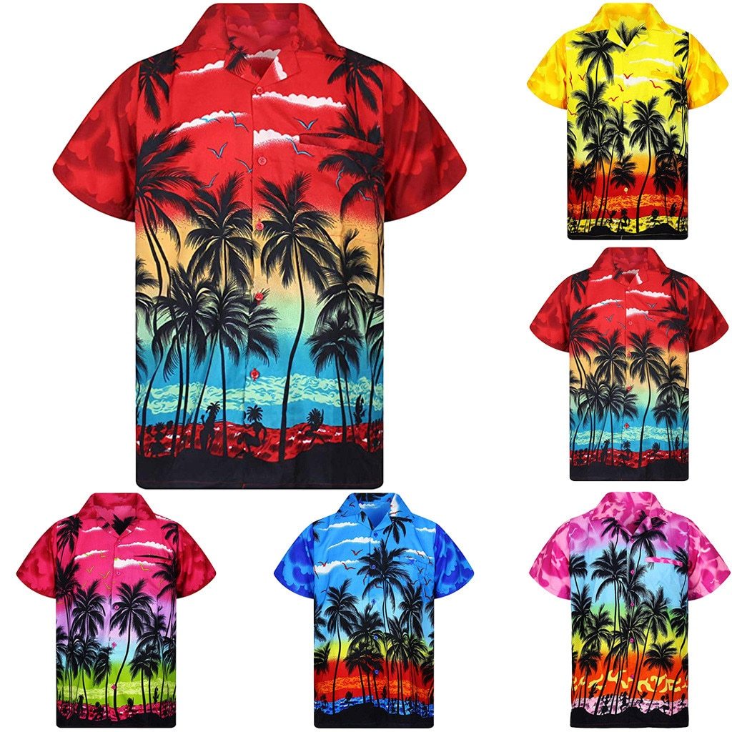 Hawaii Print Beach Short Sleeve Quick Dry Top