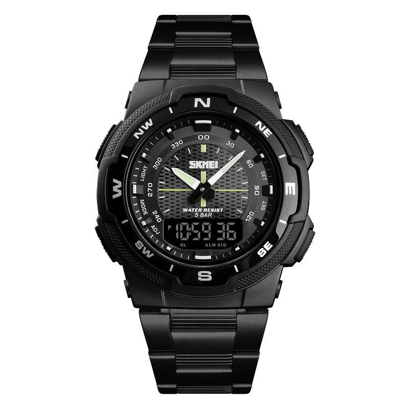 Stainless Steel Strap Stopwatch Chronograph Waterproof Wrist Watch