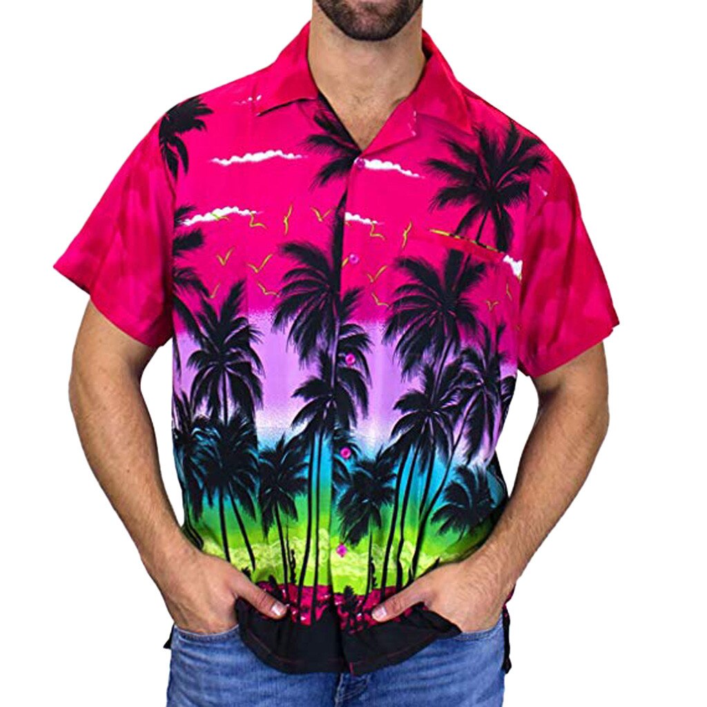 Hawaii Print Beach Short Sleeve Quick Dry Top